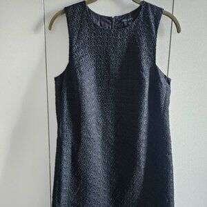 Theory Size 6 Black Circle Embroidery Print Shift Dress